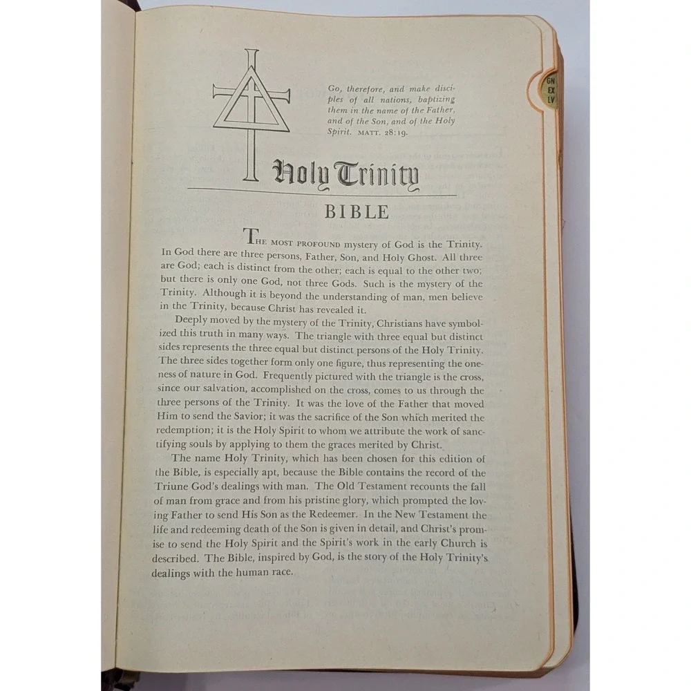 The Catholic Press Holy Trinity Edition Bible 1951 Burgundy Gold Gilt Fair